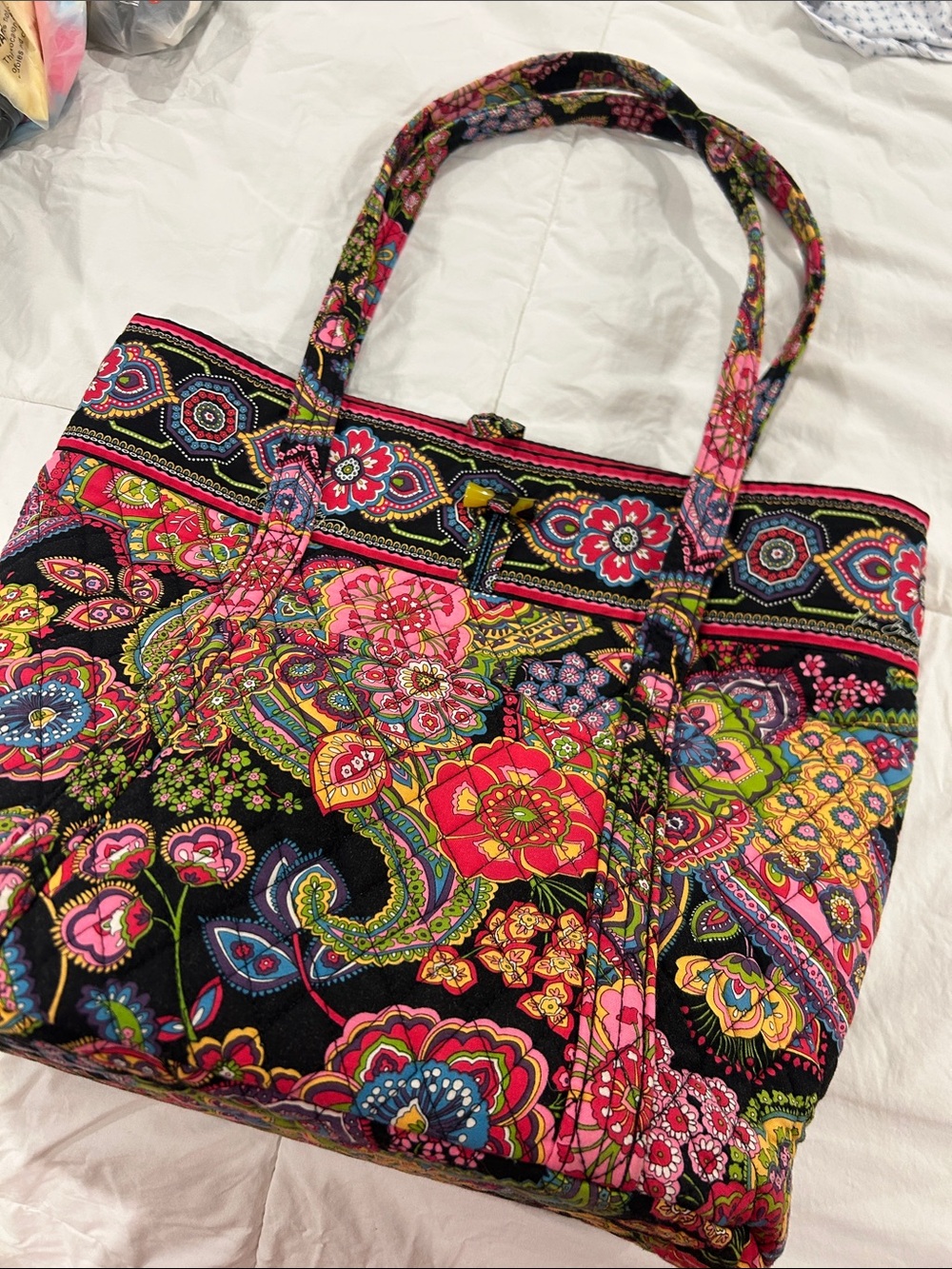 Vera Bradley Vera Tote in the retired Symphony in Hue pattern